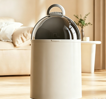 Premium Dome-Top Trash Can with Transparent Glossy Lid & Integrated Handle | Luxury Curved Waste Bin for Living Room, Bedroom & Modern Home Decor